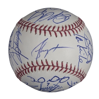 2011 American League Champion Texas Rangers Team Signed OML Selig Baseball With 23 Signatures (JSA)